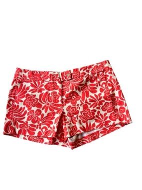 J.Crew Factory Red Floral Print Chino Shorts City Fit Size 8, 3” Inseam NWT